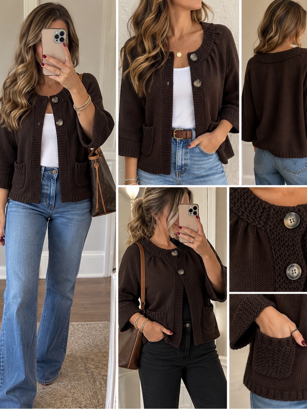 Style & Co Brown Chunky Knit Cardigan Sweater – Women’s Medium
